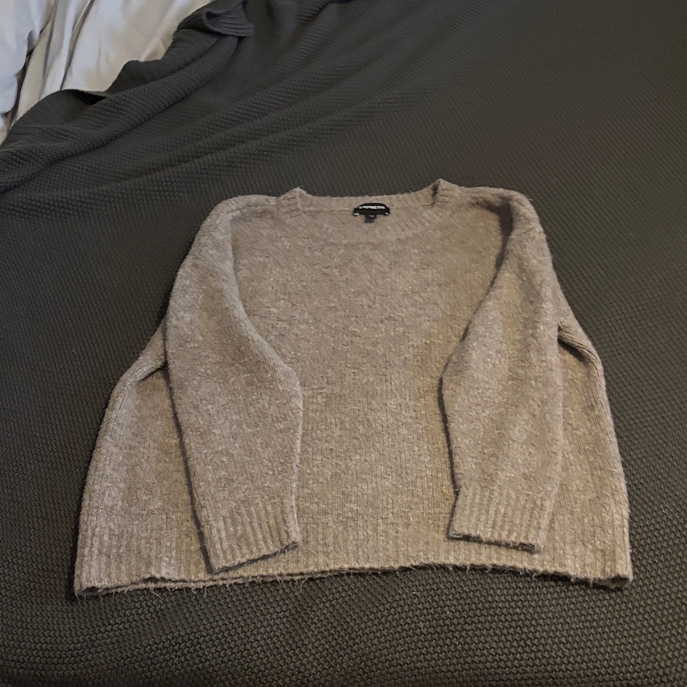 Express Taupe Women's Crew Neck Sweater